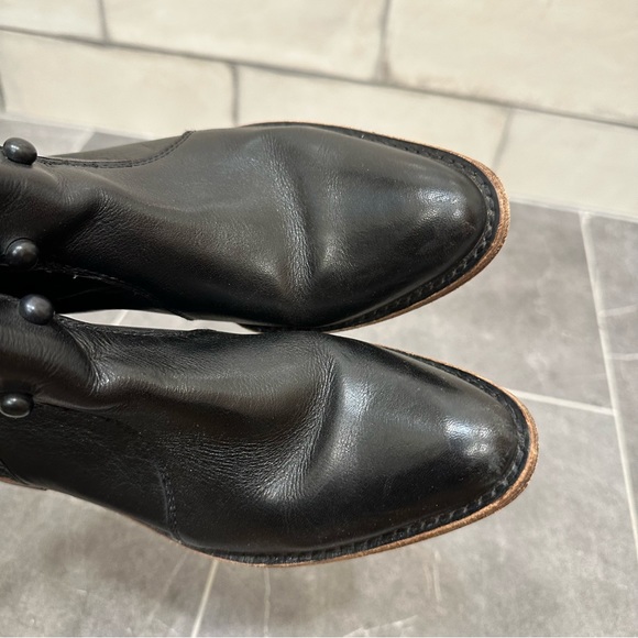 Spirit By Lucchese Brandy black leather snakeskin vintage western boot ankle - Picture 8 of 10